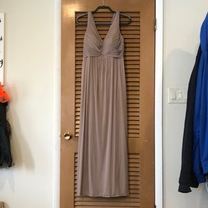 Azazie Oceana bridesmaid dress taupe sz A14 wrn 1x